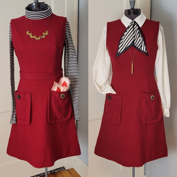 Vintage Dresses & Skirts - Vintage Red Pocket Dress
